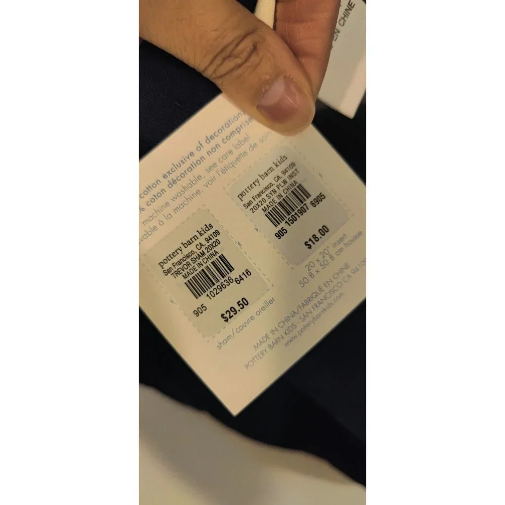 Pottery Barn Kids Navy Trevor - Tools - Decorative Pillow Cover Set Of 2 NWT